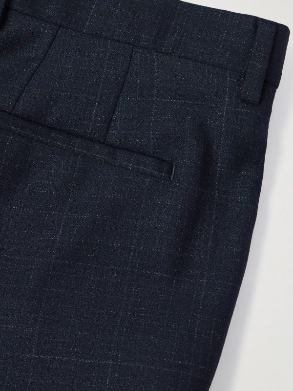 Straight-Leg Checked Wool Suit Trousers - CU Straight-Leg Checked Wool Suit Trousers - CU