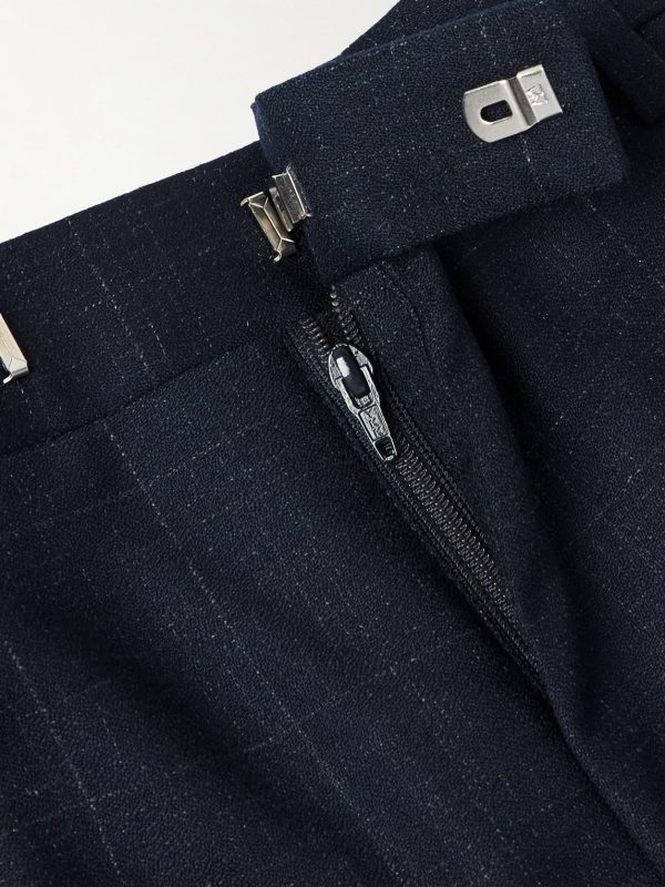 Straight-Leg Checked Wool Suit Trousers - E1 Straight-Leg Checked Wool Suit Trousers - E1