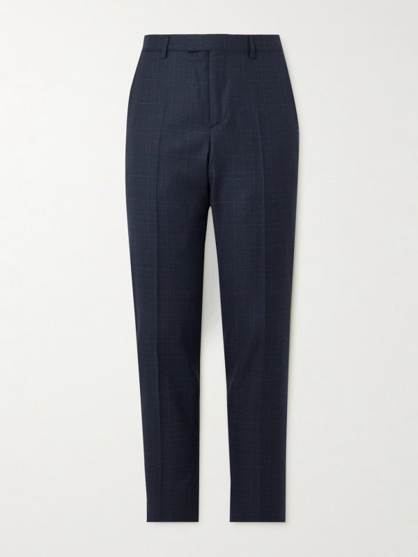 Straight-Leg Checked Wool Suit Trousers Straight-Leg Checked Wool Suit Trousers