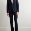 Straight-Leg Checked Wool Suit Trousers - OU Straight-Leg Checked Wool Suit Trousers - OU