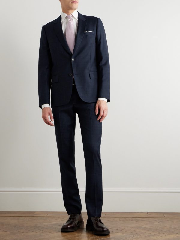 Straight-Leg Checked Wool Suit Trousers - OU Straight-Leg Checked Wool Suit Trousers - OU