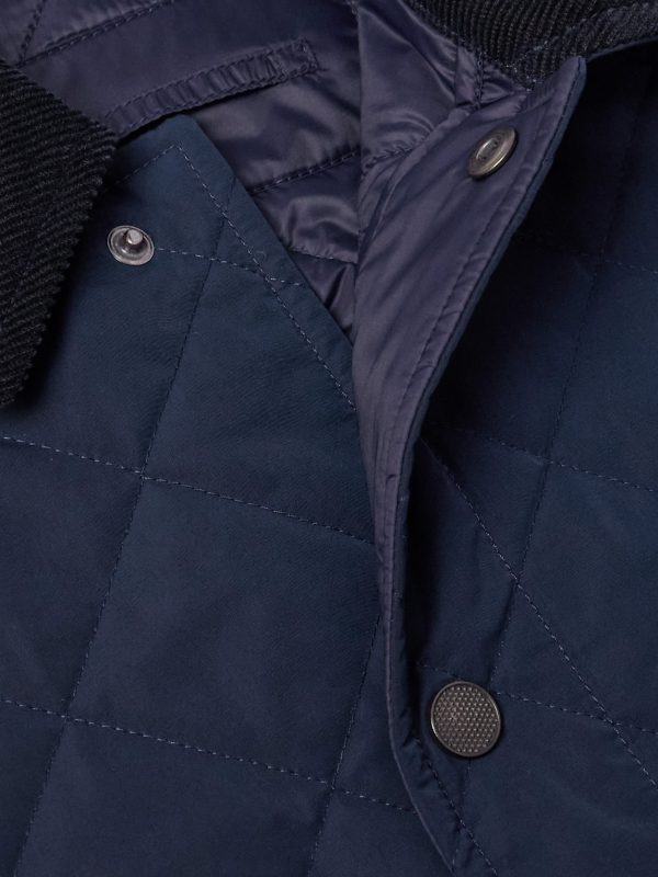Corduroy-Trimmed Quilted Shell Down Gilet - CU