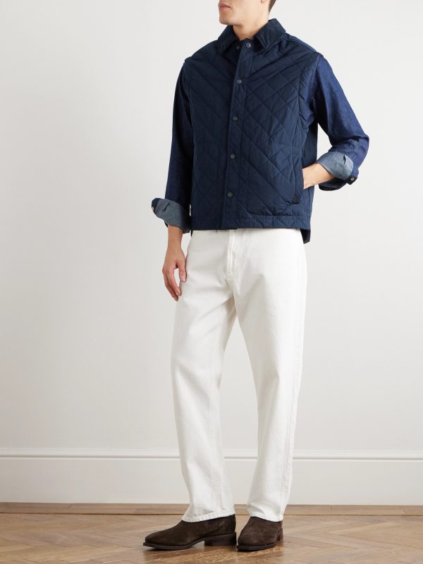 Corduroy-Trimmed Quilted Shell Down Gilet - OU