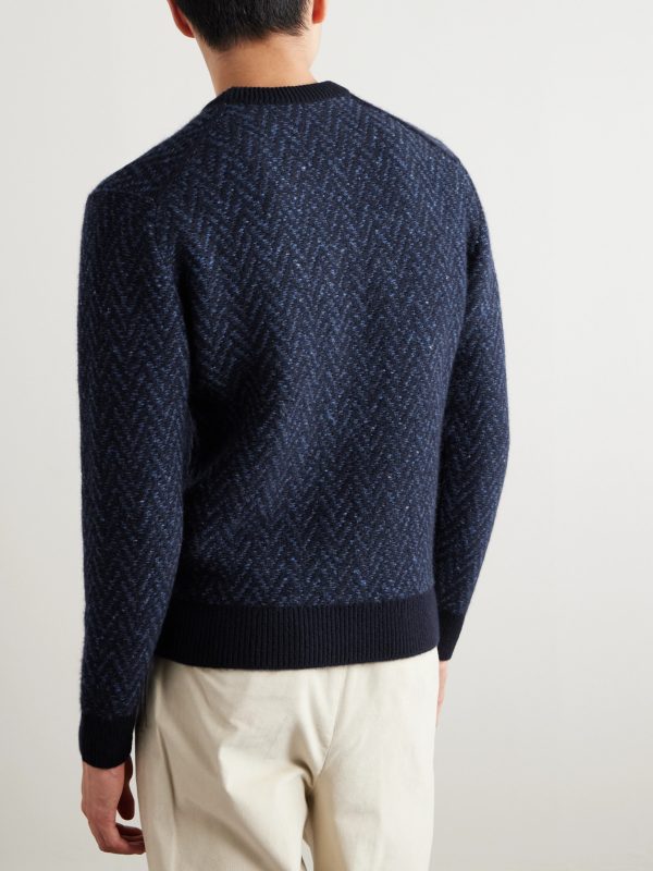 Hertford Herringbone Cashmere Sweater - BK Hertford Herringbone Cashmere Sweater - BK