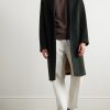 Leather-Trimmed Cashmere Half-Zip Sweater - OU Leather-Trimmed Cashmere Half-Zip Sweater - OU