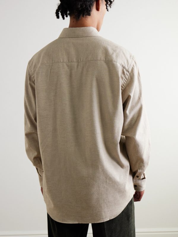 Herringbone Cotton-Flannel Shirt - BK