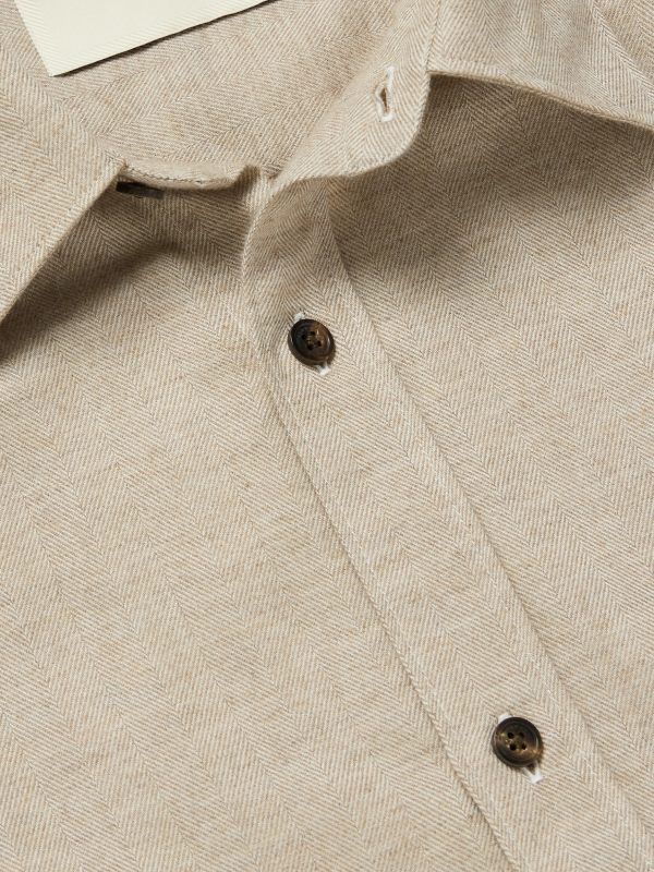 Herringbone Cotton-Flannel Shirt - CU