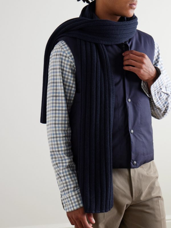 Ribbed Cashmere Scarf - OU Ribbed Cashmere Scarf - OU