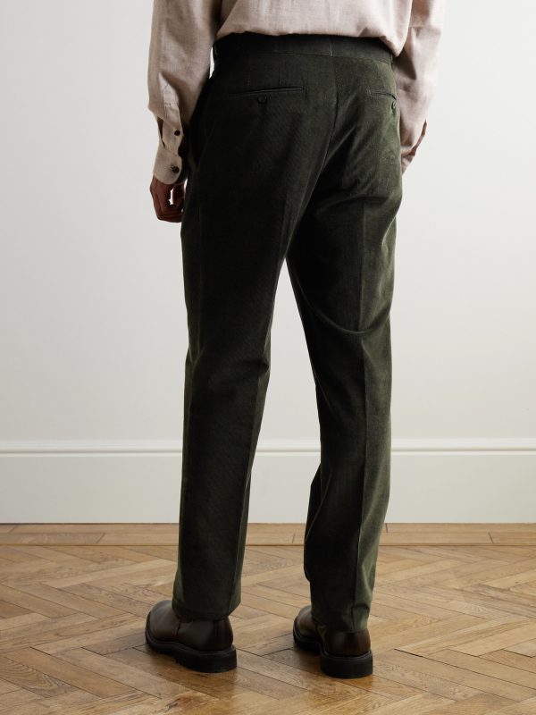 Straight-Leg Cotton-Corduroy Trousers - BK Straight-Leg Cotton-Corduroy Trousers - BK