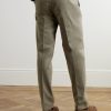 Straight-Leg Cotton-Blend Twill Trousers - BK Straight-Leg Cotton-Blend Twill Trousers - BK