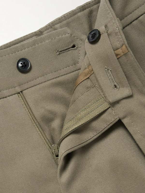 Straight-Leg Cotton-Blend Twill Trousers - E1 Straight-Leg Cotton-Blend Twill Trousers - E1