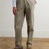 Straight-Leg Cotton-Blend Twill Trousers - FR Straight-Leg Cotton-Blend Twill Trousers - FR
