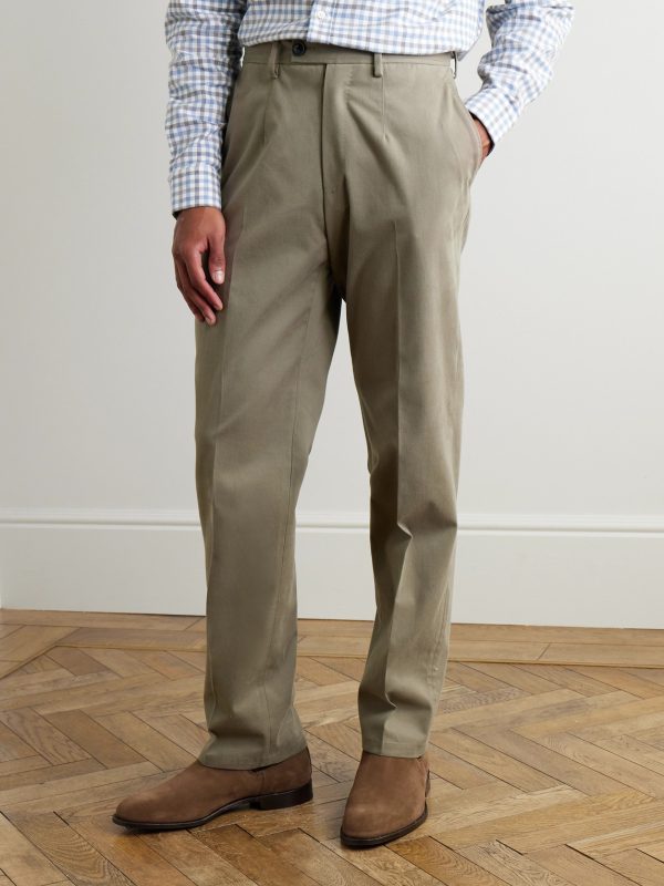 Straight-Leg Cotton-Blend Twill Trousers - FR Straight-Leg Cotton-Blend Twill Trousers - FR