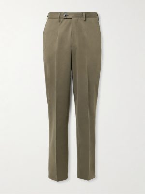 Straight-Leg Cotton-Blend Twill Trousers Straight-Leg Cotton-Blend Twill Trousers