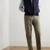Straight-Leg Cotton-Blend Twill Trousers - OU Straight-Leg Cotton-Blend Twill Trousers - OU