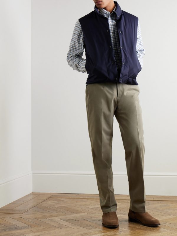 Straight-Leg Cotton-Blend Twill Trousers - OU Straight-Leg Cotton-Blend Twill Trousers - OU