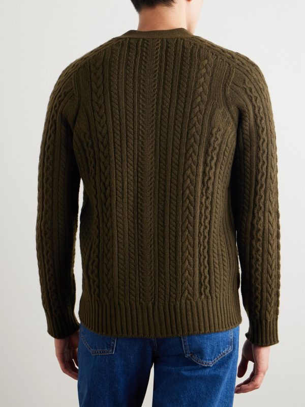Cable-Knit Cashmere Cardigan - BK