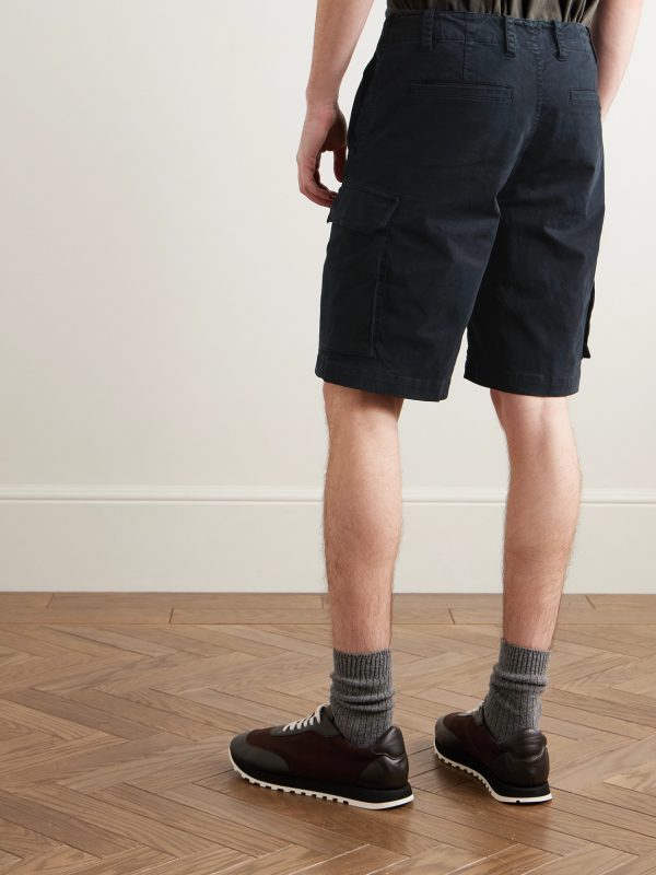 Maclin Slim-Fit Straight-Leg Cotton-Blend Twill Cargo Shorts - BK