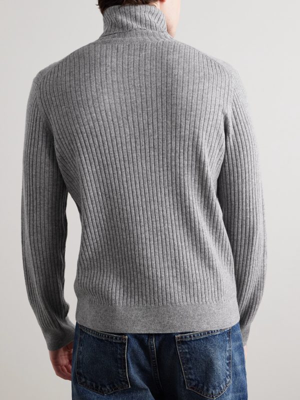 Cole Slim-Fit Ribbed Cashmere Rollneck Sweater - BK