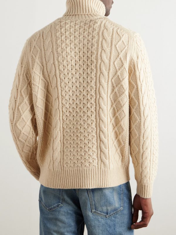 Cable-Knit Rollneck Sweater - BK