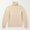 Cable-Knit Rollneck Sweater