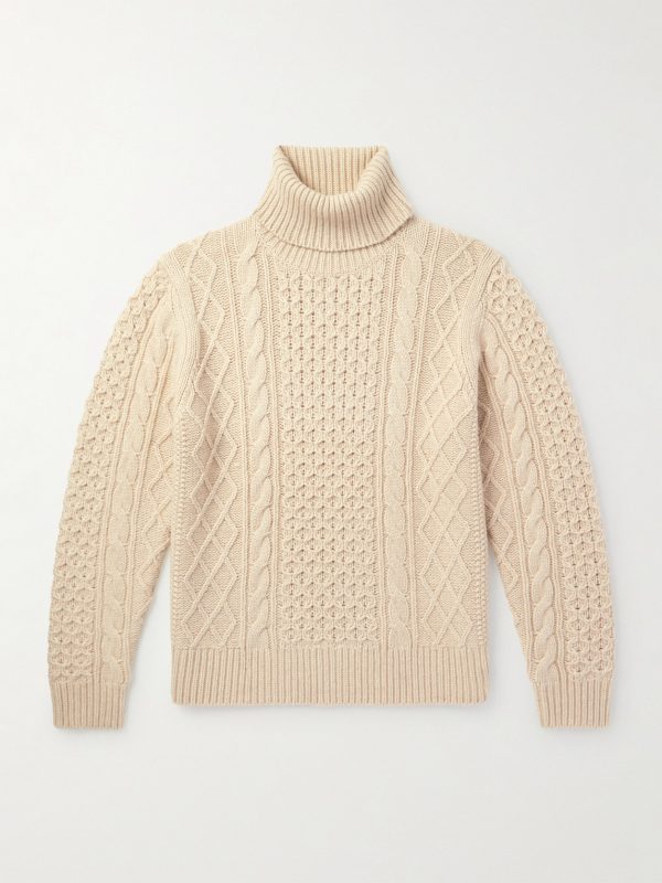 Cable-Knit Rollneck Sweater