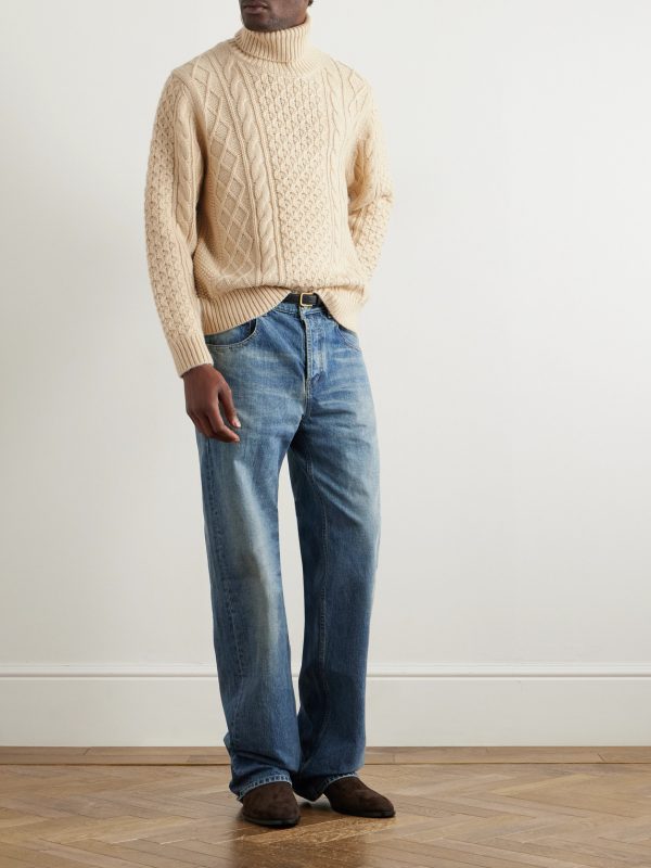Cable-Knit Rollneck Sweater - OU
