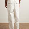Walker Tapered Cropped Brushed Cotton-Blend Twill Drawstring Trousers - BK Walker Tapered Cropped Brushed Cotton-Blend Twill Drawstring Trousers - BK