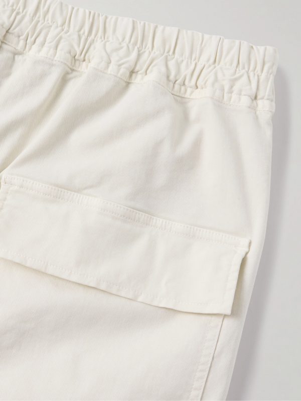 Walker Tapered Cropped Brushed Cotton-Blend Twill Drawstring Trousers - CU Walker Tapered Cropped Brushed Cotton-Blend Twill Drawstring Trousers - CU