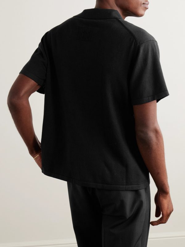 Finnley Silk and Cotton-Blend Polo Shirt - BK Finnley Silk and Cotton-Blend Polo Shirt - BK