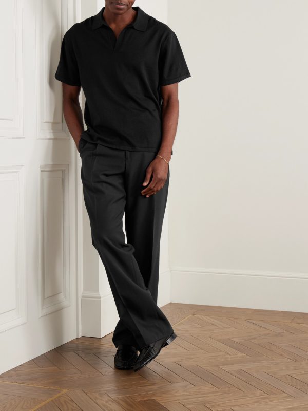 Finnley Silk and Cotton-Blend Polo Shirt - OU Finnley Silk and Cotton-Blend Polo Shirt - OU