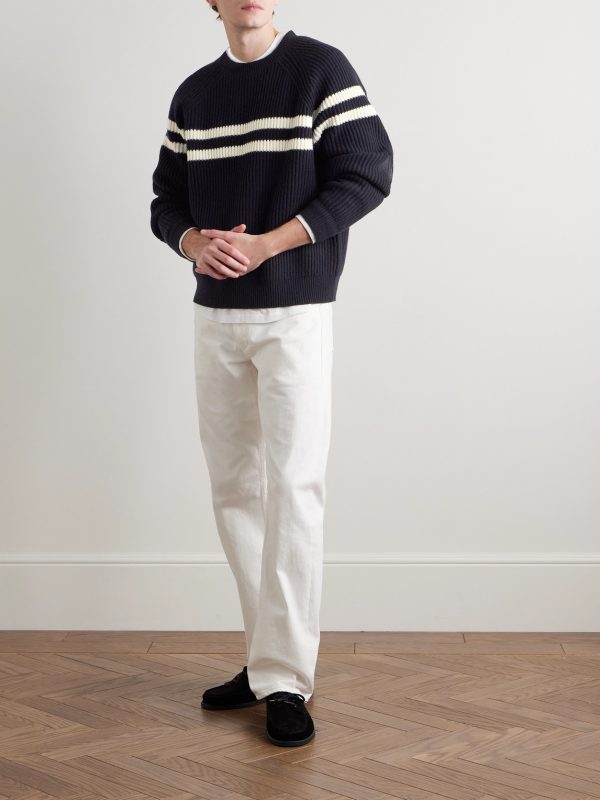 Darius Striped Ribbed Cashmere Sweater - OU Darius Striped Ribbed Cashmere Sweater - OU