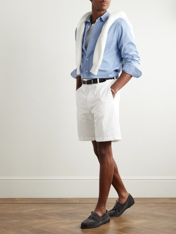 Straight-Leg Cotton-Twill Chino Shorts - OU Straight-Leg Cotton-Twill Chino Shorts - OU