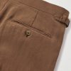 Straight-Leg Pleated Linen Suit Trousers - CU