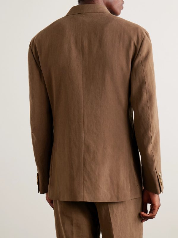 Cavendish Double-Breasted Linen Suit Jacket - BK Cavendish Double-Breasted Linen Suit Jacket - BK