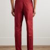 Slim-Fit Straight-Leg Pleated Cotton-Gabardine Chinos - BK Slim-Fit Straight-Leg Pleated Cotton-Gabardine Chinos - BK