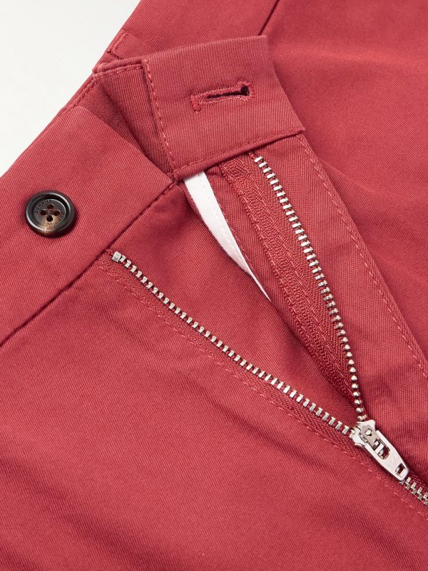 Slim-Fit Straight-Leg Pleated Cotton-Gabardine Chinos - E1 Slim-Fit Straight-Leg Pleated Cotton-Gabardine Chinos - E1