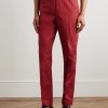 Slim-Fit Straight-Leg Pleated Cotton-Gabardine Chinos - FR Slim-Fit Straight-Leg Pleated Cotton-Gabardine Chinos - FR