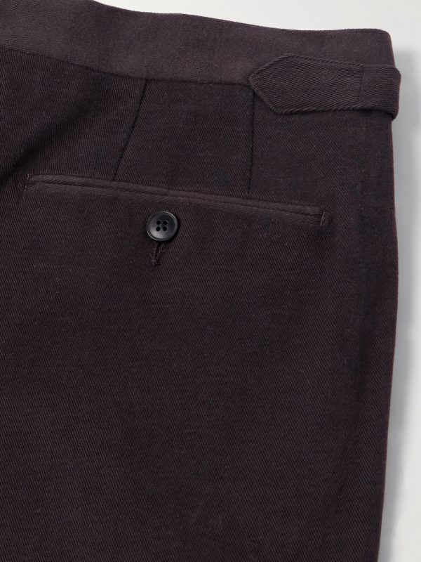 Slim-Fit Pleated Cotton and Linen-Blend Twill Suit Trousers - CU Slim-Fit Pleated Cotton and Linen-Blend Twill Suit Trousers - CU