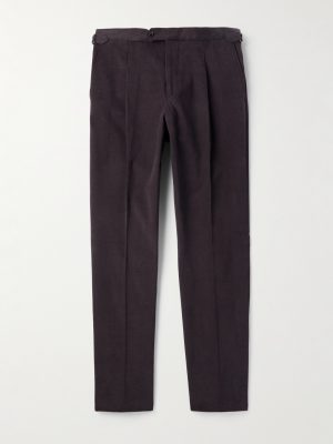 Slim-Fit Pleated Cotton and Linen-Blend Twill Suit Trousers Slim-Fit Pleated Cotton and Linen-Blend Twill Suit Trousers