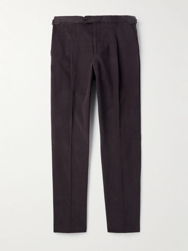 Slim-Fit Pleated Cotton and Linen-Blend Twill Suit Trousers Slim-Fit Pleated Cotton and Linen-Blend Twill Suit Trousers