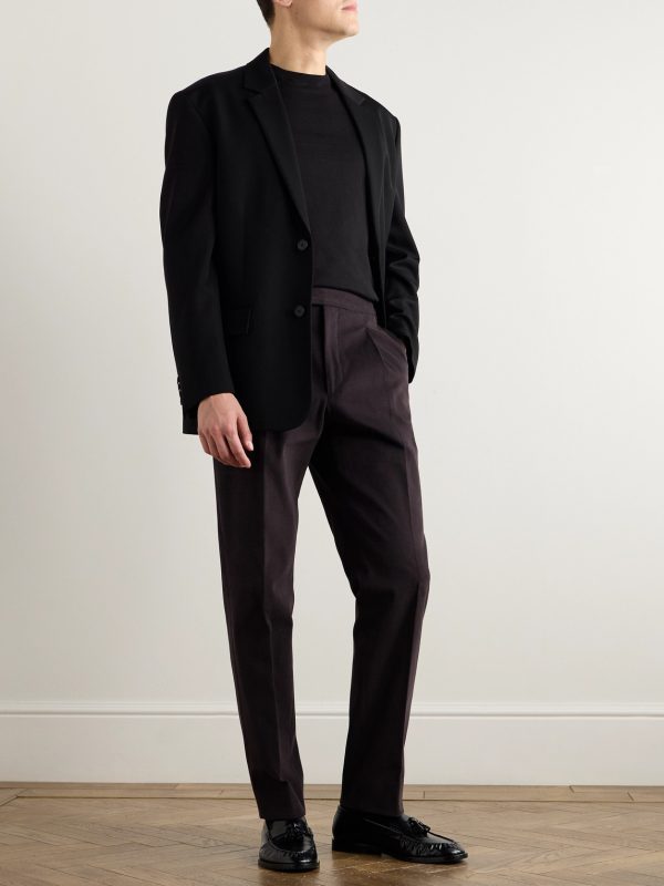 Slim-Fit Pleated Cotton and Linen-Blend Twill Suit Trousers - OU Slim-Fit Pleated Cotton and Linen-Blend Twill Suit Trousers - OU