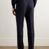 Straight-Leg Pleated Wool Suit Trousers - BK Straight-Leg Pleated Wool Suit Trousers - BK