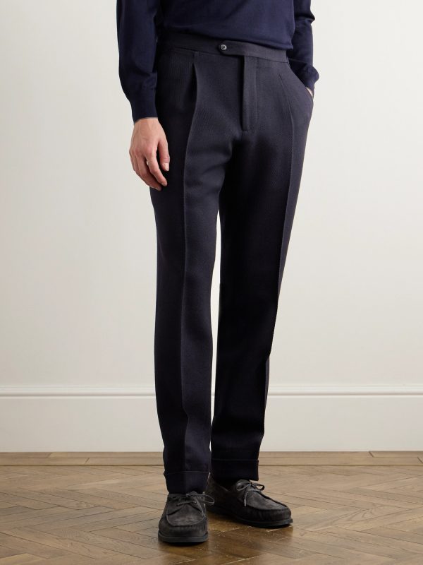 Straight-Leg Pleated Wool Suit Trousers - FR Straight-Leg Pleated Wool Suit Trousers - FR