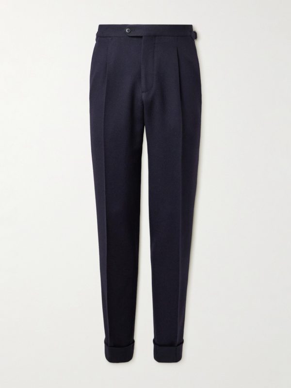 Straight-Leg Pleated Wool Suit Trousers Straight-Leg Pleated Wool Suit Trousers
