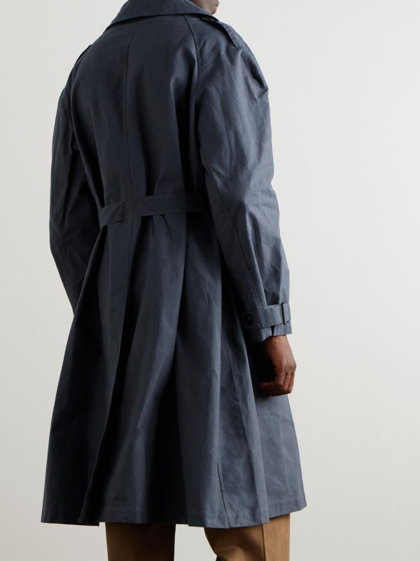 Belted Waxed Cotton-Canvas Trench Coat - BK