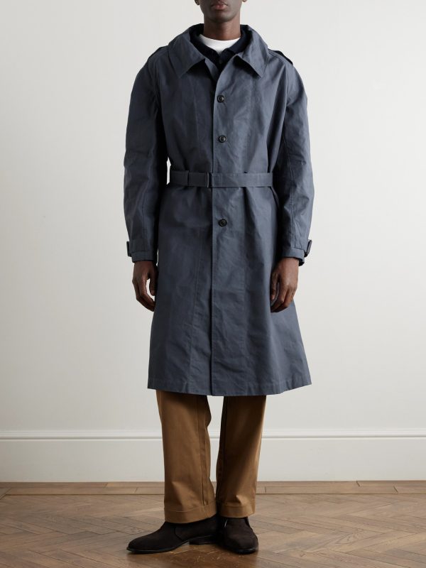 Belted Waxed Cotton-Canvas Trench Coat - OU