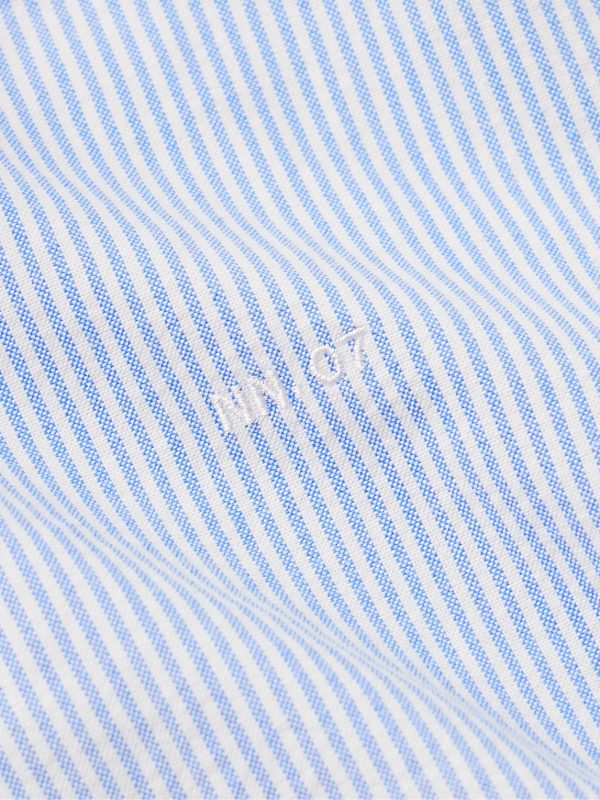 Colby 5910 Button-Down Collar Logo-Embroidered Striped Organic Cotton Shirt - CU