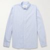 Colby 5910 Button-Down Collar Logo-Embroidered Striped Organic Cotton Shirt