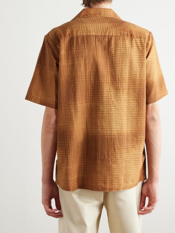 Daniel Convertible-Collar Checked Linen and Organic Cotton-Blend Shirt - BK Daniel Convertible-Collar Checked Linen and Organic Cotton-Blend Shirt - BK